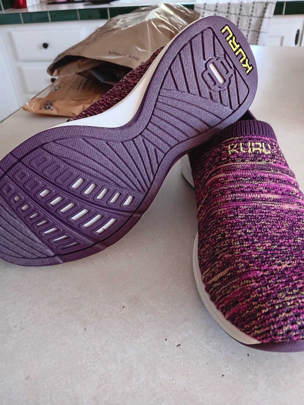 KURU Women's Slip-On Knit Sneaker — Purple Size 7.5facilities. Brand New - Picture 5 of 5